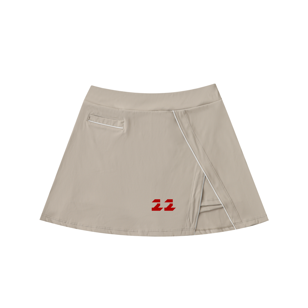 High-Waist Pocketed A-Line Skirt