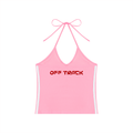 Women's Color Block Halter Crop Tank Top