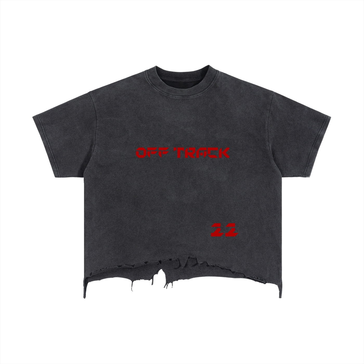 Vintage Wash Boxy Distressed Hem T-Shirt